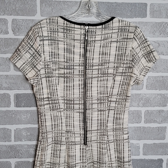 Sharagano Vintage Women's Textured Gray Tone Plaid Cocktail Dress Women's Size M - Picture 7 of 12